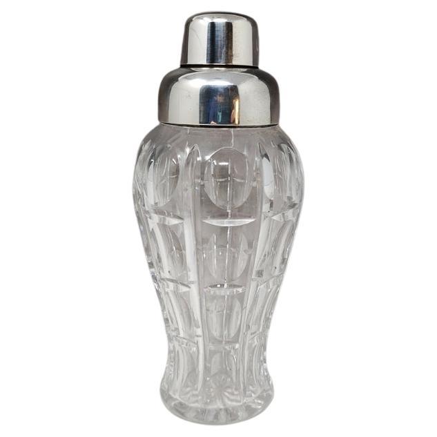Preciosa Coctelera de Cristal Tallado de Bohemia de los años 60, de Masini. Fabricado en Italia