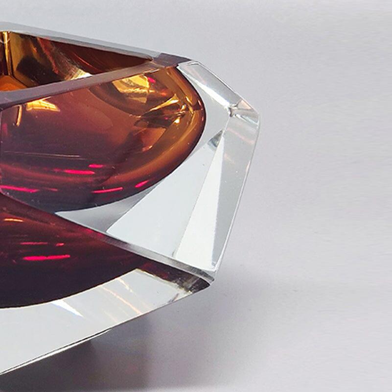 Verre de Murano Superbe cendrier ou attrape-tout marron des années 1960 par Flavio Poli pour Seguso. en vente