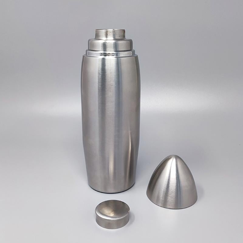 Mid-Century Modern Superbe shaker à cocktail « Bullet » en acier inoxydable des années 1960, fabriqué en Italie en vente