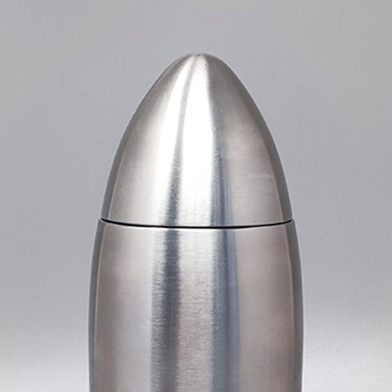 Milieu du XXe siècle Superbe shaker à cocktail « Bullet » en acier inoxydable des années 1960, fabriqué en Italie en vente