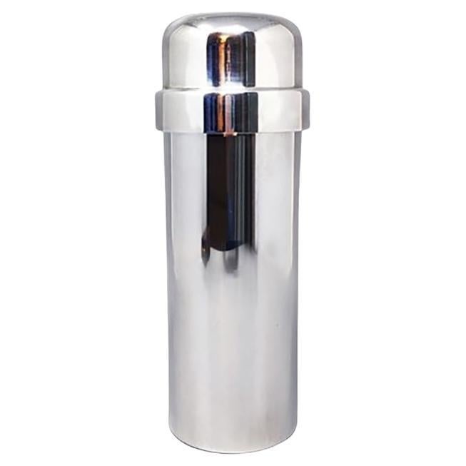 1960s Gorgeous Cocktail Shaker in Silver Plated by P.M. Made in Italy