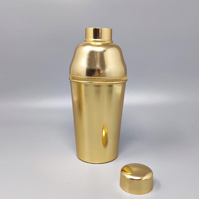 Italian 1960s Gorgeous Cocktail Shaker With Ice Bucket in Aluminium. Made in Italy For Sale