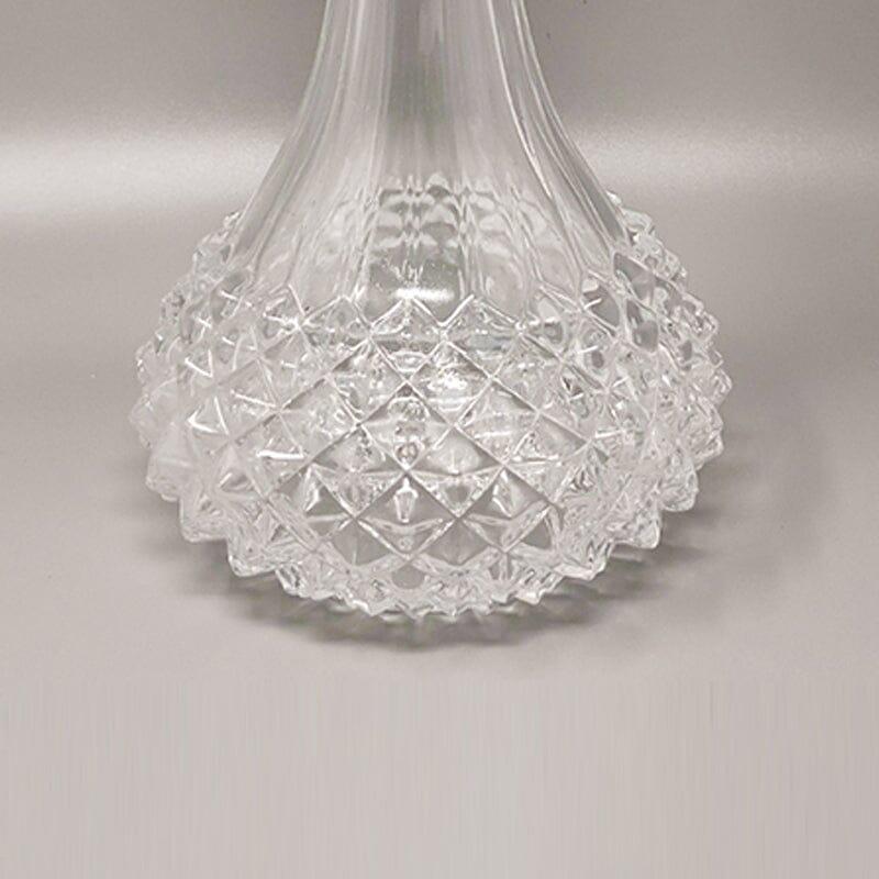 1960s Gorgeous Crystal Decanter with 2 Crystal Glasses. Made in Italy In Excellent Condition For Sale In Milano, IT