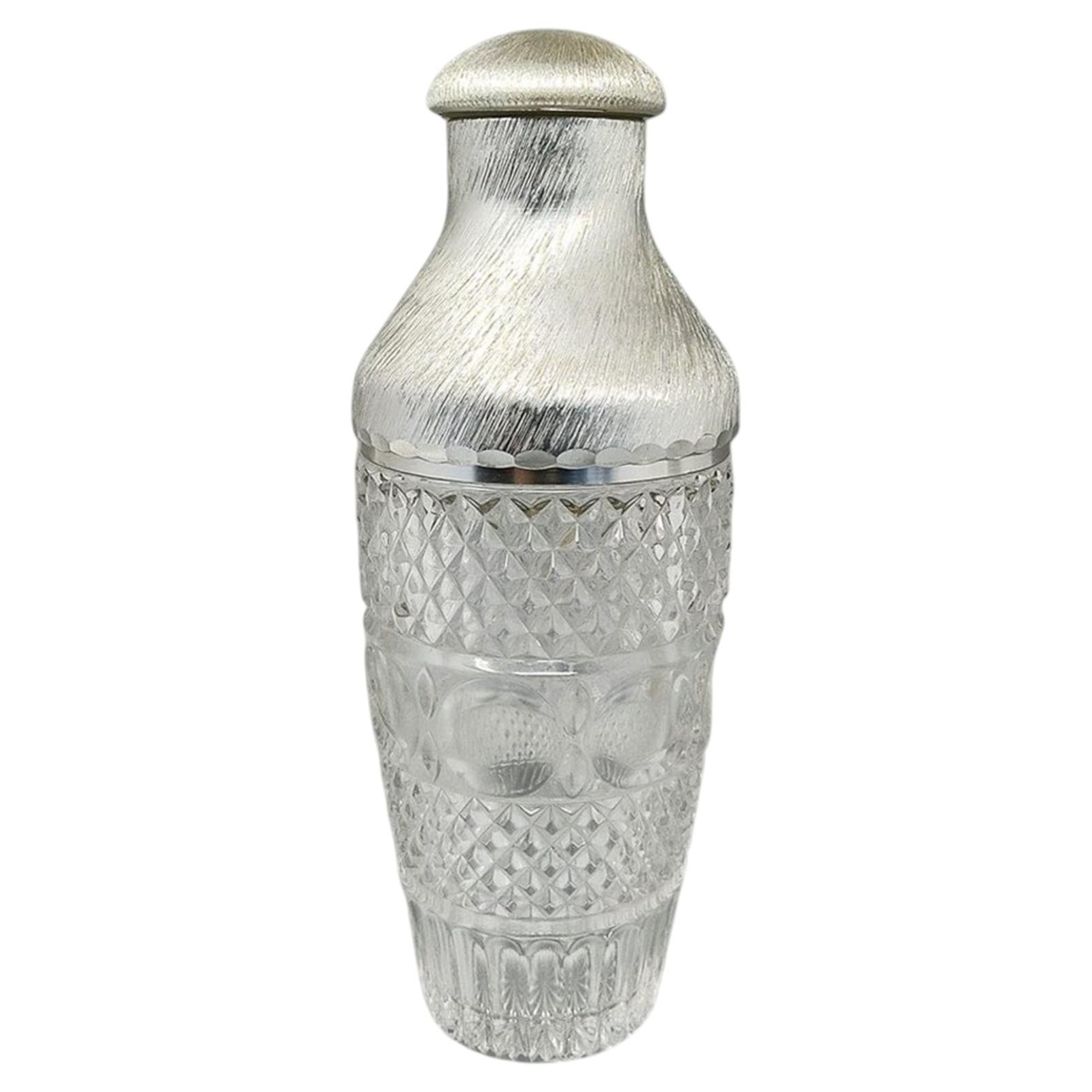 1960s Gorgeous Cut Crystal Cocktail Shaker by Arir. Fait en Italie.