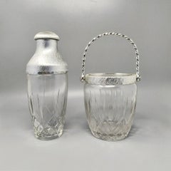 1960s Gorgeous Cut Crystal Cocktail Shaker with Ice Bucket by Arir.