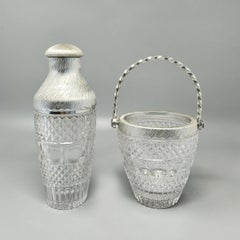 1960s Gorgeous Cut Crystal Cocktail Shaker with Ice Bucket by Arir.