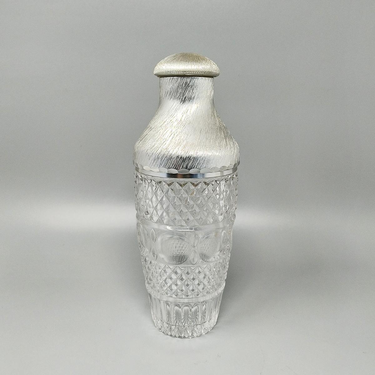 Mid-Century moderno 1960 Splendido Shakers di cristallo tagliato con secchiello per il ghiaccio di Arir. in vendita