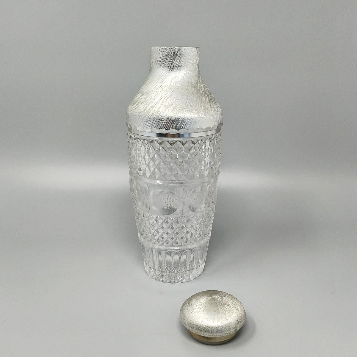 Italiano 1960 Splendido Shakers di cristallo tagliato con secchiello per il ghiaccio di Arir. in vendita