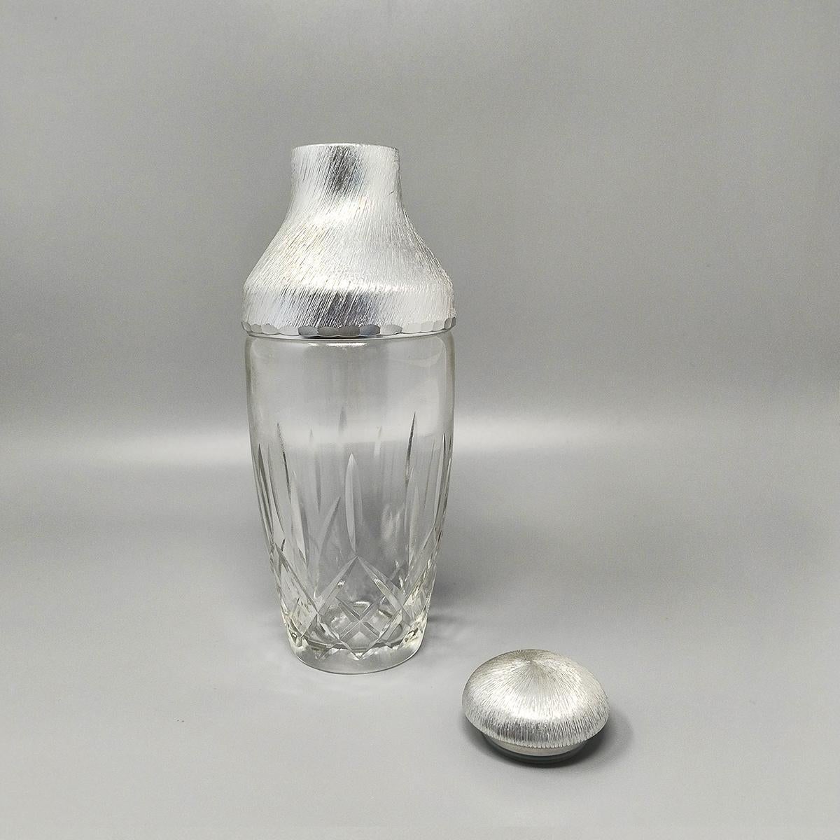 1960s Gorgeous Cut Crystal Cocktail Shaker with Ice Bucket by Arir. In Excellent Condition For Sale In Milano, IT