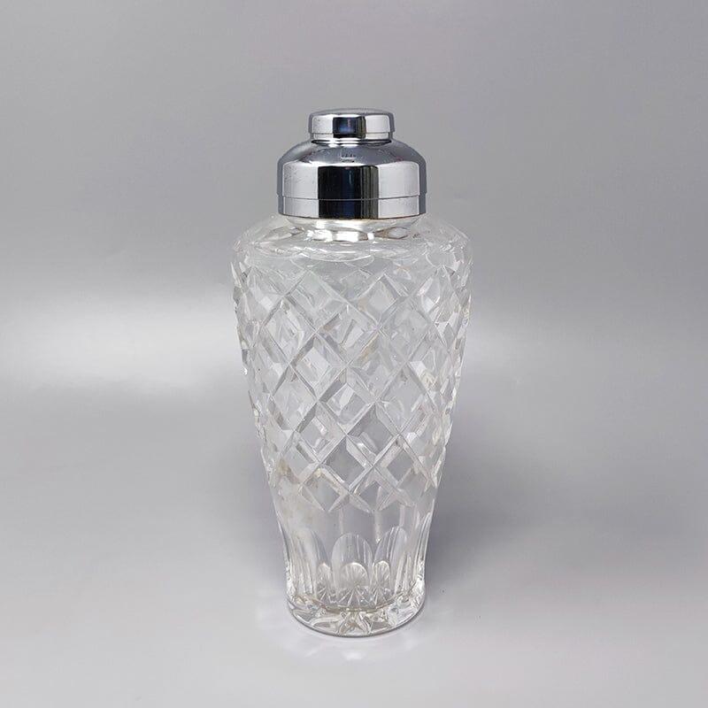 1960s Gorgeous mid-century vintage cut crystal and chrome cocktail shaker with Ice Bucket in excellent condition. Made in Italy
_Shaker diameter 3,93