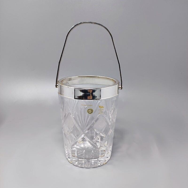 1960s Gorgeous Cut Crystal Cocktail Shaker with Ice Bucket Made in Italy In Excellent Condition In Milano, IT