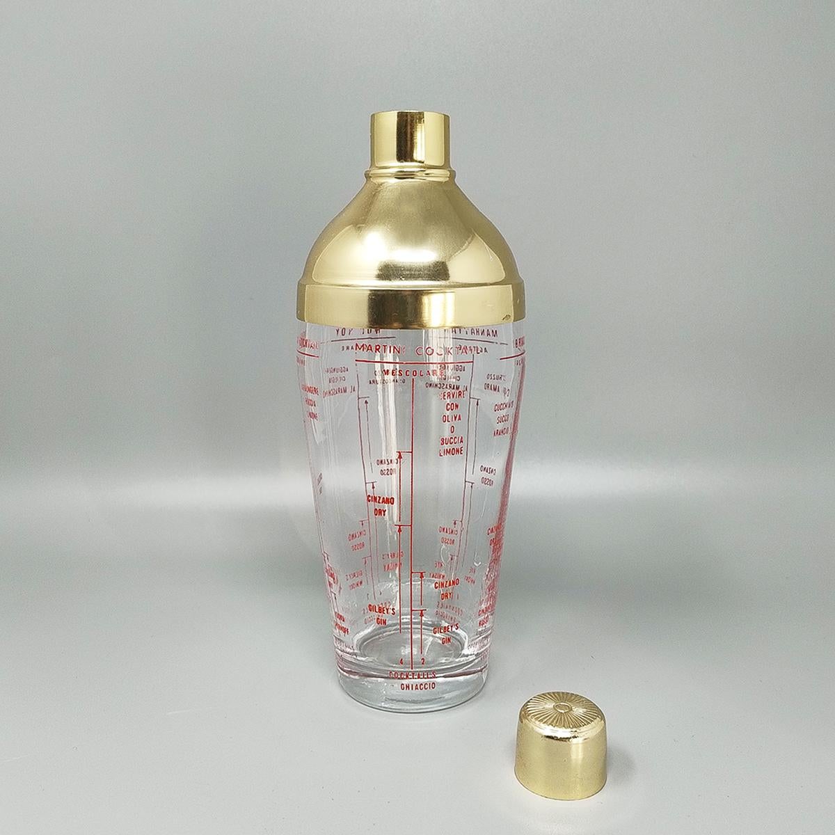 Mid-Century moderno Splendido Shakers da cocktail in vetro del 1960. Prodotto in Italia in vendita