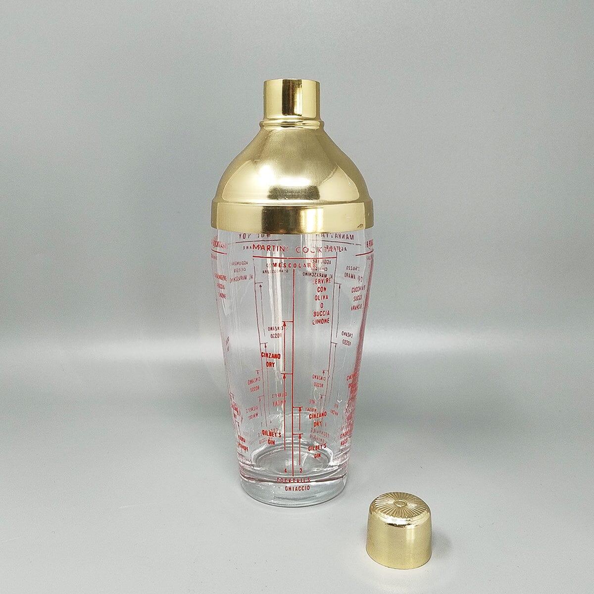 Mid-Century Modern Superbe shaker à cocktail en verre des années 1960. Fabriqué en Italie en vente