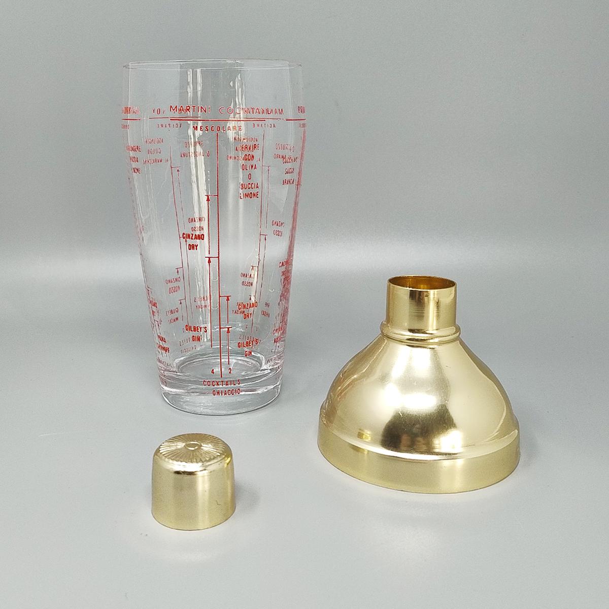 Italiano Splendido Shakers da cocktail in vetro del 1960. Prodotto in Italia in vendita