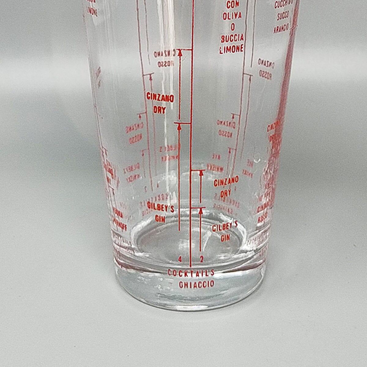 Superbe shaker à cocktail en verre des années 1960. Fabriqué en Italie Excellent état - En vente à Milano, IT
