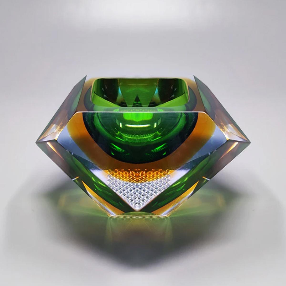 Mid-Century Modern 1960s Gorgeous Green Ashtray or Catchall by Flavio Poli for Seguso.