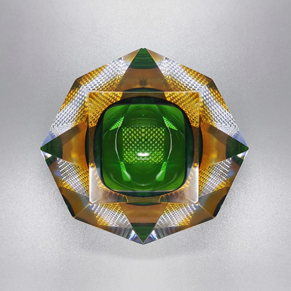 Italian 1960s Gorgeous Green Ashtray or Catchall by Flavio Poli for Seguso.