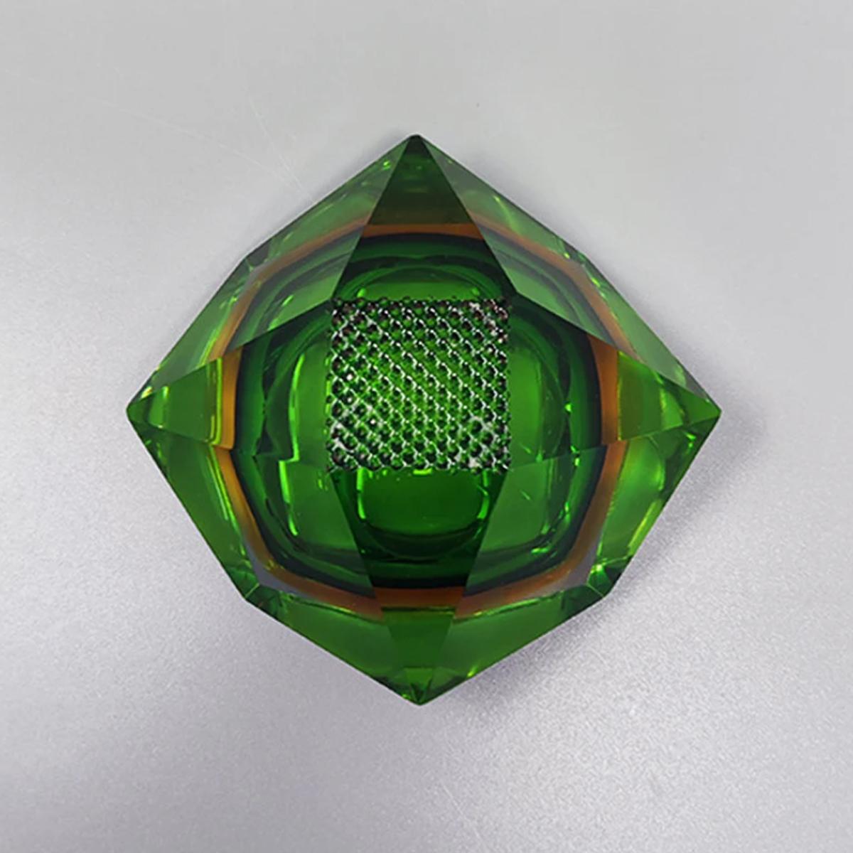 1960s Gorgeous Green Ashtray or Catchall by Flavio Poli for Seguso. In Excellent Condition In Milano, IT