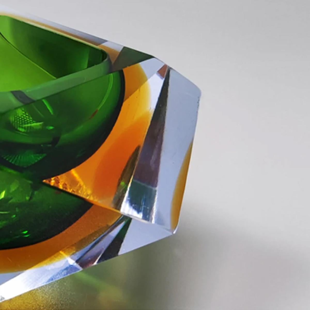 Murano Glass 1960s Gorgeous Green Ashtray or Catchall by Flavio Poli for Seguso.