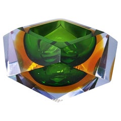 1960s Gorgeous Green Ashtray or Catchall by Flavio Poli for Seguso.