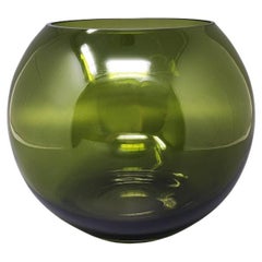 1960er Jahre Wunderschöne grüne Murano-Vase von Flavio Poli, hergestellt in Italien