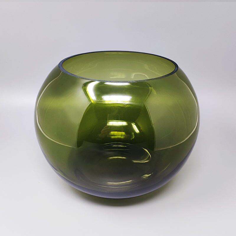 Mid-Century Modern 1960s Gorgeous Green Vase by Flavio Poli, Made in Italy For Sale