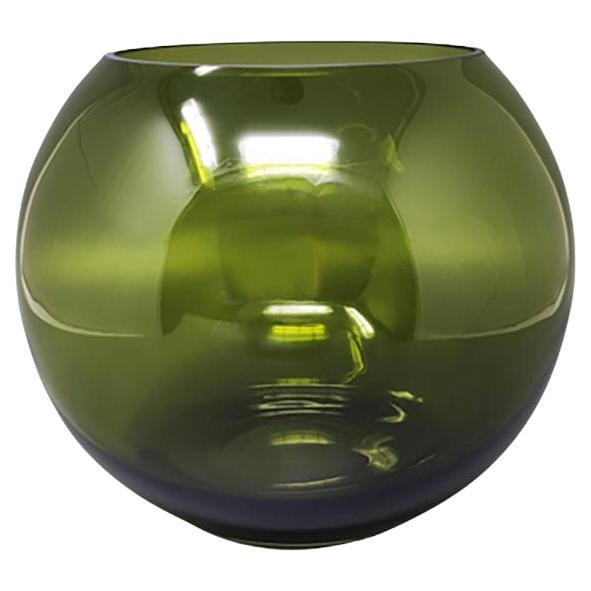 1960er Jahre Wunderschöne grüne Vase von Flavio Poli, hergestellt in Italien im Angebot