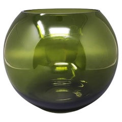 Magnifique vase vert des années 1960 par Flavio Poli, fabriqué en Italie