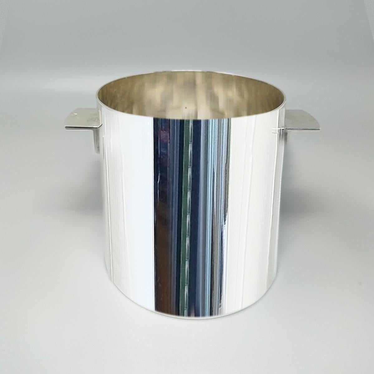 Mid-Century Modern 1960s Gorgeous Ice Bucket by Durousseau & Raynaud in Silver Plated. Made in Fran For Sale