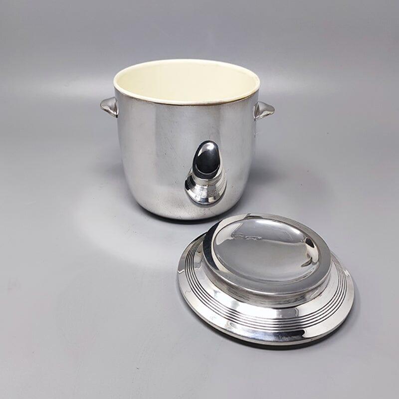 1960s Gorgeous Ice Bucket in Silver Plated. Made in Italy In Excellent Condition For Sale In Milano, IT