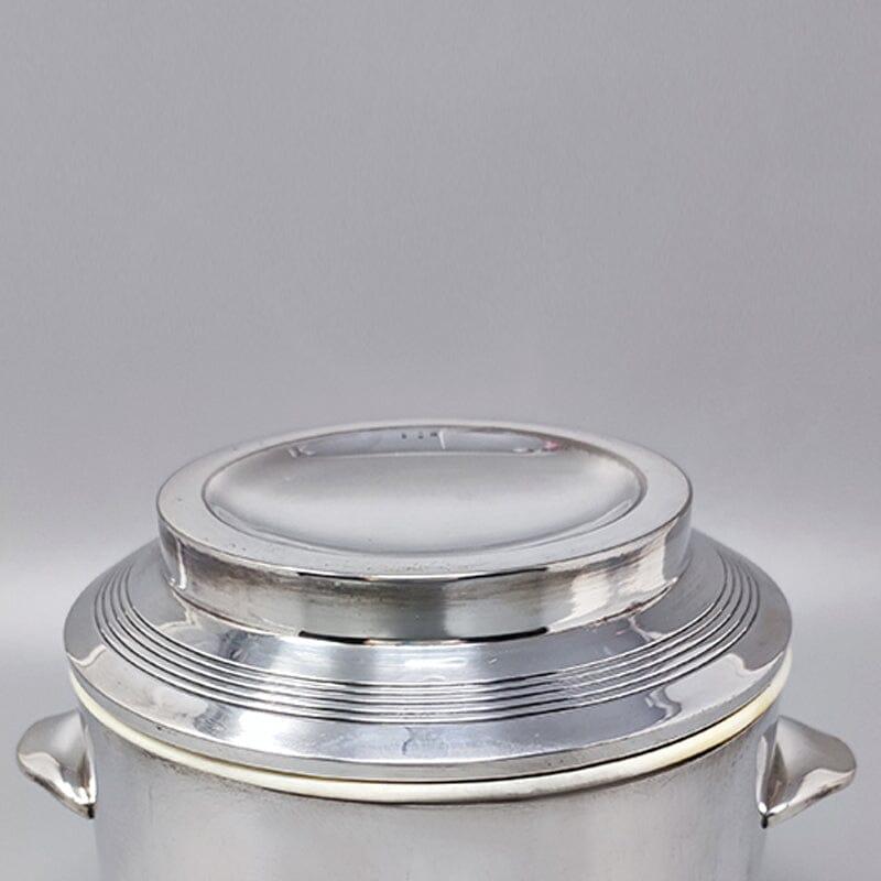 Mid-20th Century 1960s Gorgeous Ice Bucket in Silver Plated. Made in Italy For Sale