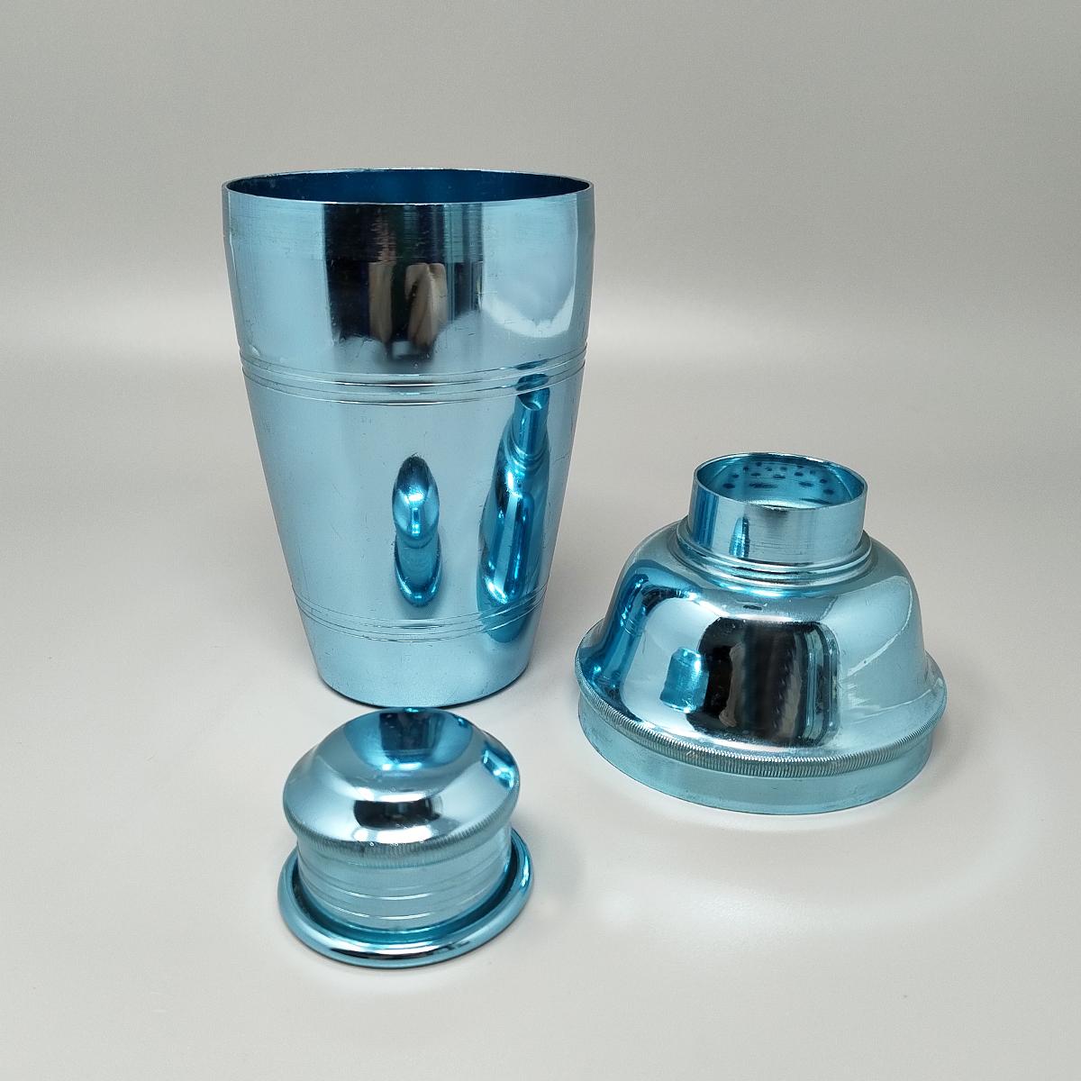 British 1960s Gorgeous Light Blue Cocktail Shaker by Lumium. Made in England For Sale