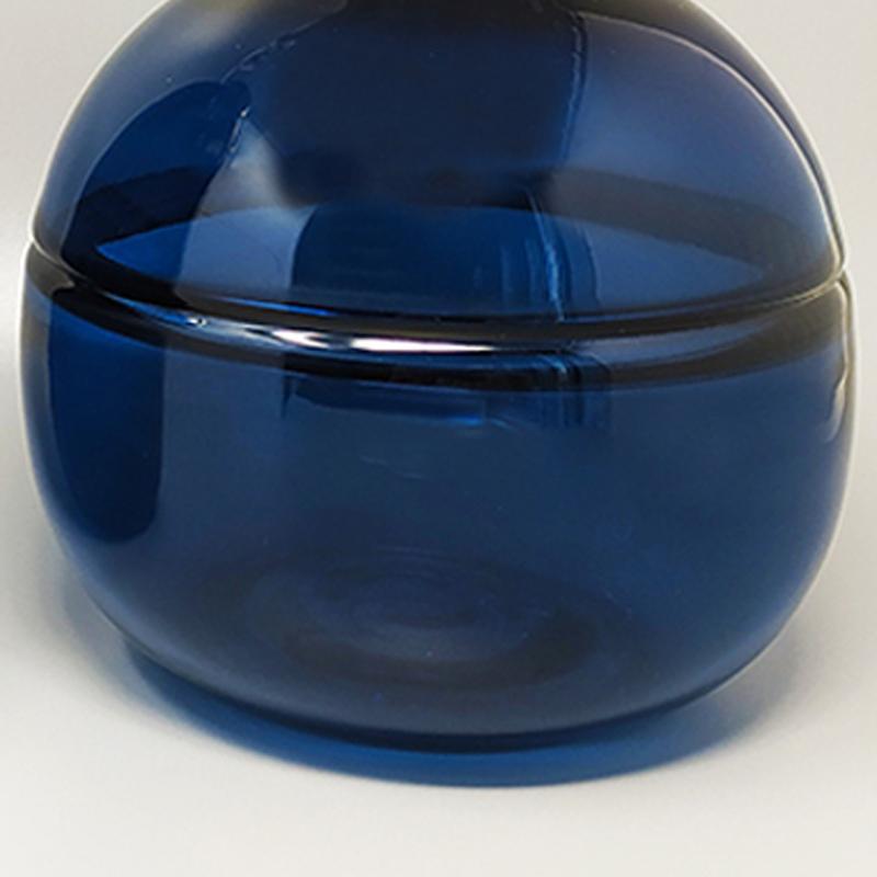 1960s Gorgeous Pair of Blue Vases in Murano Glass, Made in Italy For Sale 2