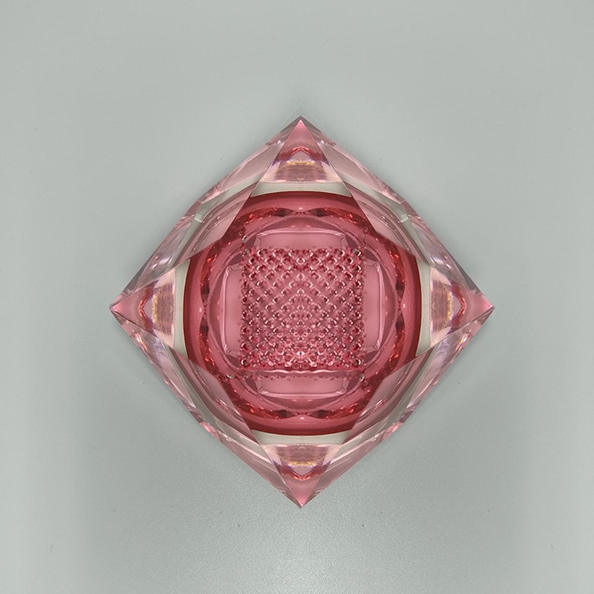 Milieu du XXe siècle Superbe cendrier ou attrape-tout rose des années 1960 par Flavio Poli pour Seguso.
