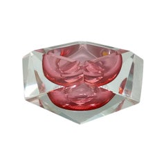 Splendido posacenere o portacenere rosa degli anni '60 di Flavio Poli per Seguso.