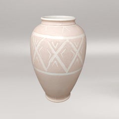 Handmade Pink Ceramic Vase by Deruta, Mid-Century Modern, Italy, 1960s