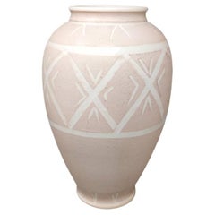 Superbe vase rose en céramique des années 1960 de Deruta, fabriqué à la main en Italie