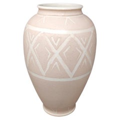 Superbe vase rose en céramique Deruta, fabriqué à la main en Italie, années 1960