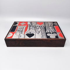 Superbe boîte à cartes de jeu des années 1960 par Ottaviani, fabriquée en Italie