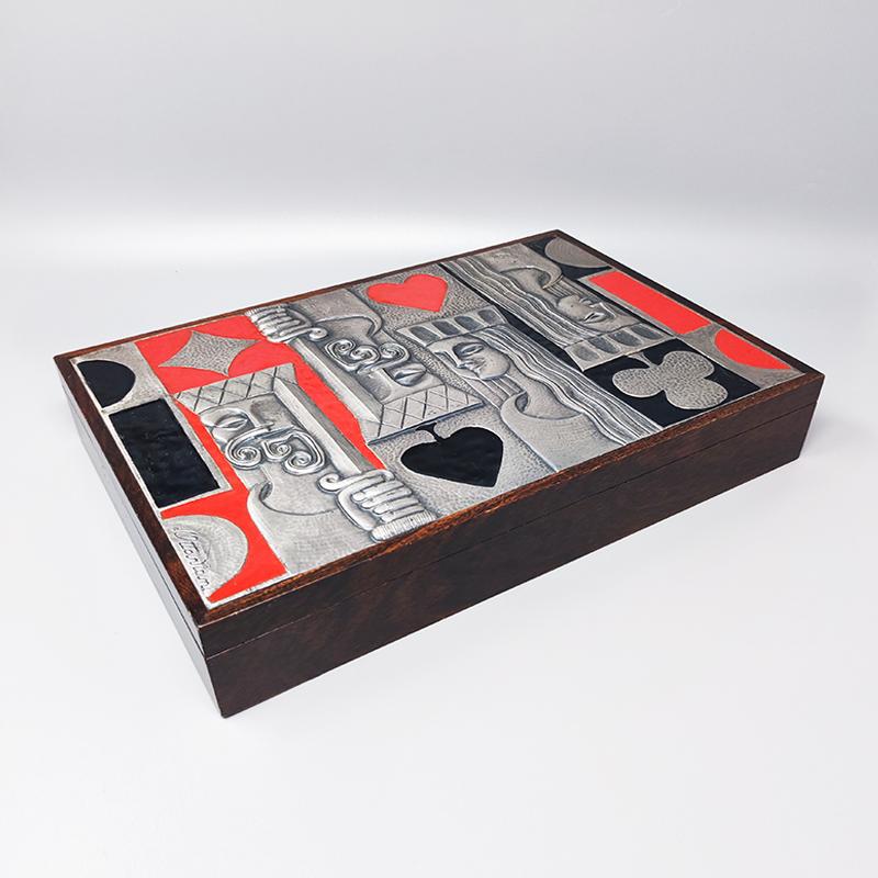 Mid-Century Modern 1960s Gorgeous Playing Cards Box by Ottaviani, Made in Italy