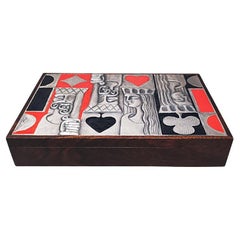 1960s Gorgeous Playing Cards Box by Ottaviani, Made in Italy