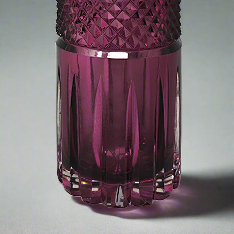 1960s Gorgeous Purple Bohemian Cut Glass Cocktail Shaker. Made in Italy 1