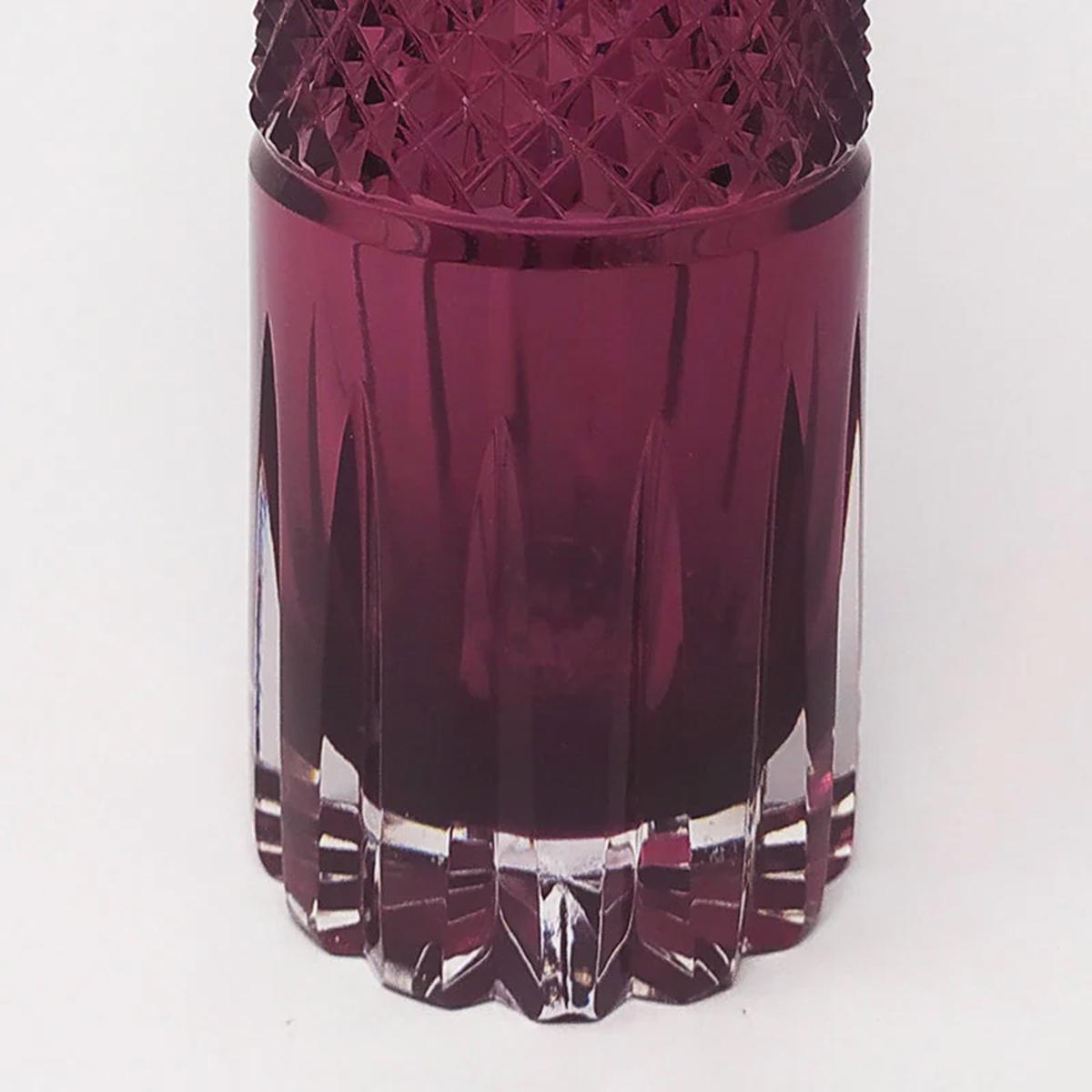 1960 Gorgeous Purple Bohemian Cut Glass Cocktail Shaker. Prodotto in Italia in vendita 1