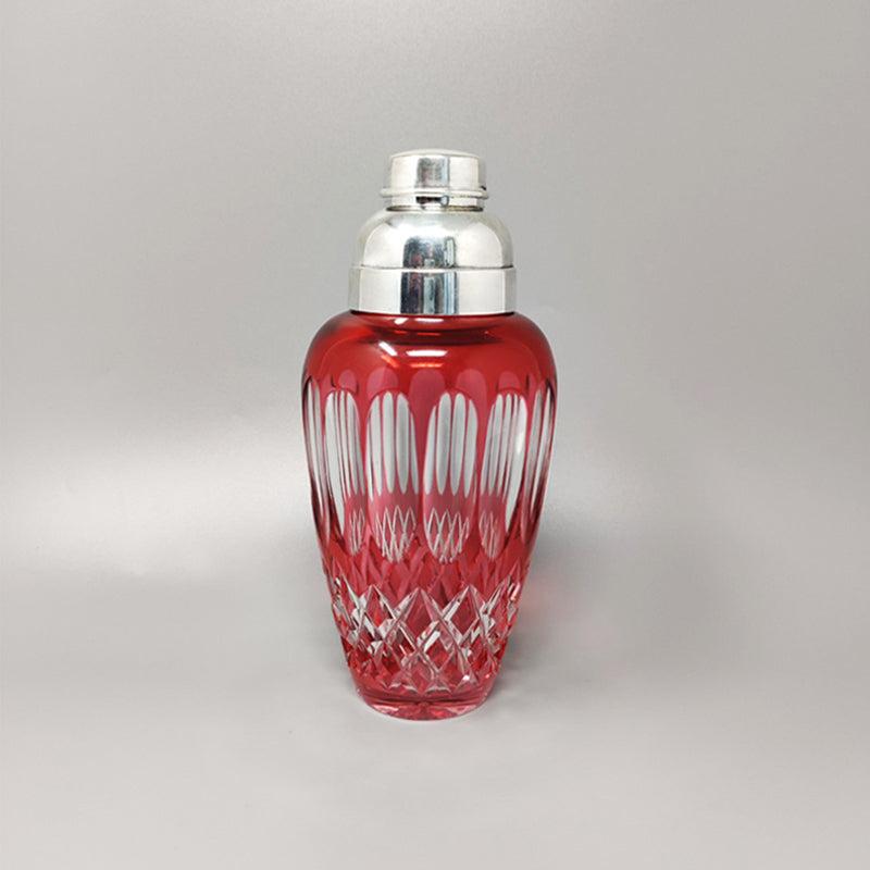 1960s Gorgeous red bohemian cut crystal glass cocktail shaker. Made in Italy in excellent condition.
Dimension
diameter 3,54 x 8,66 H inches
diameter cm 9 x cm 22.