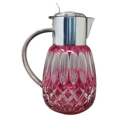 1960 Splendida brocca di cristallo rosso tagliato di Boemia. Prodotto in Italia