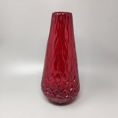 1960s Gorgeous Red Vase in Murano Glass By Ca dei Vetrai, Made in Italy