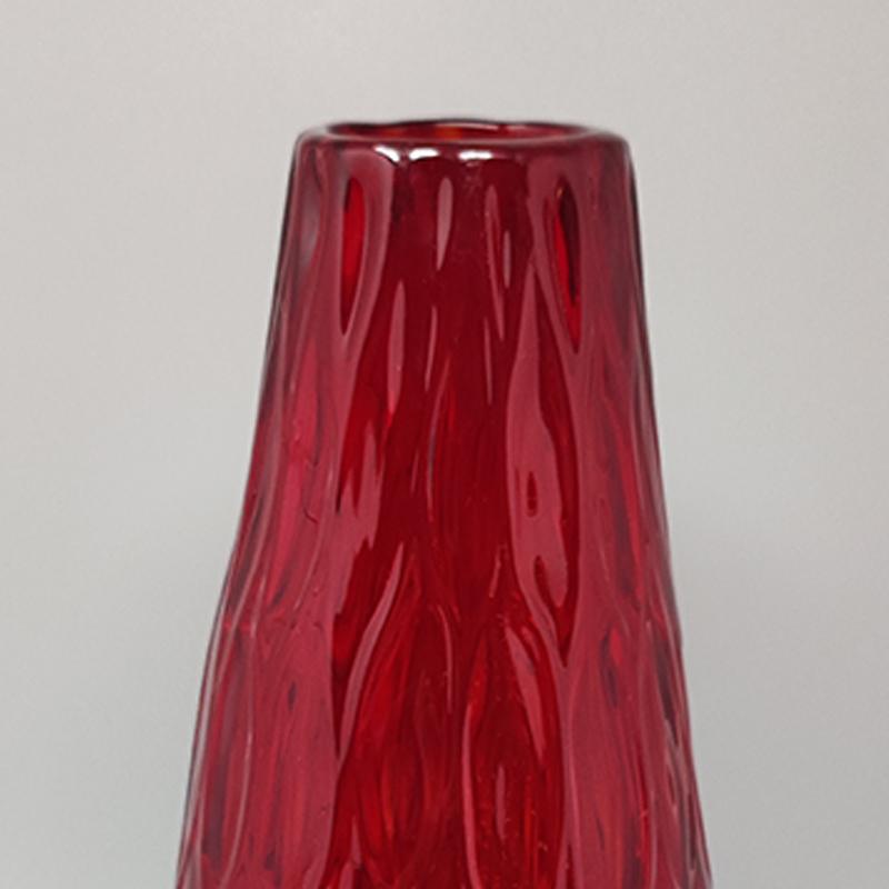 Italian 1960s Gorgeous Red Vase in Murano Glass By Ca dei Vetrai, Made in Italy For Sale