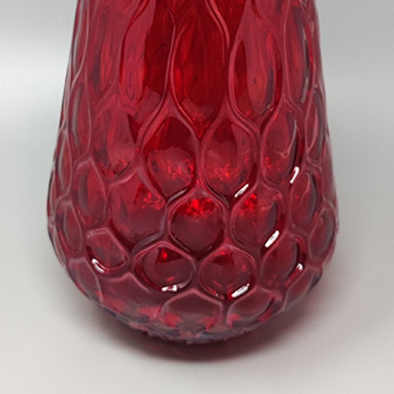 1960s Gorgeous Red Vase in Murano Glass By Ca dei Vetrai, Made in Italy In Excellent Condition For Sale In Milano, IT
