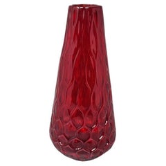 1960er Jahre Wunderschöne rote Vase aus Muranoglas von Ca dei Vetrai, Made in Italy