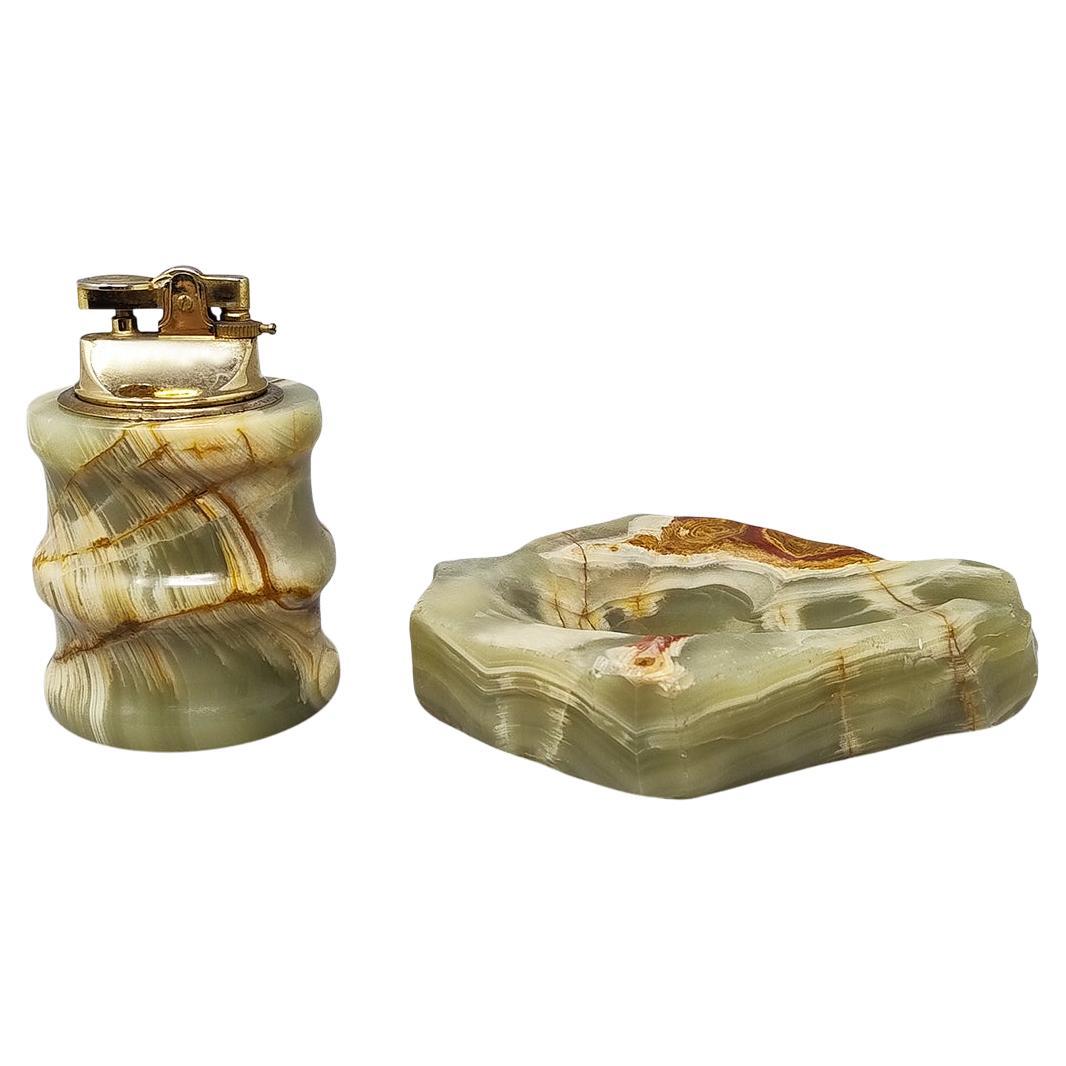 1960s Gorgeous Smoking Set in Onyx. Made in Italy For Sale